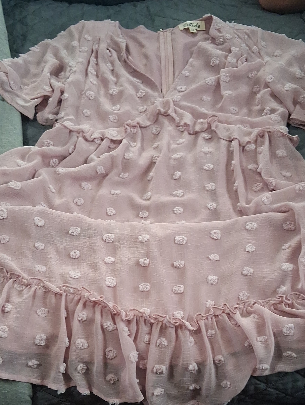 Ruffled Pink Womans Dress -